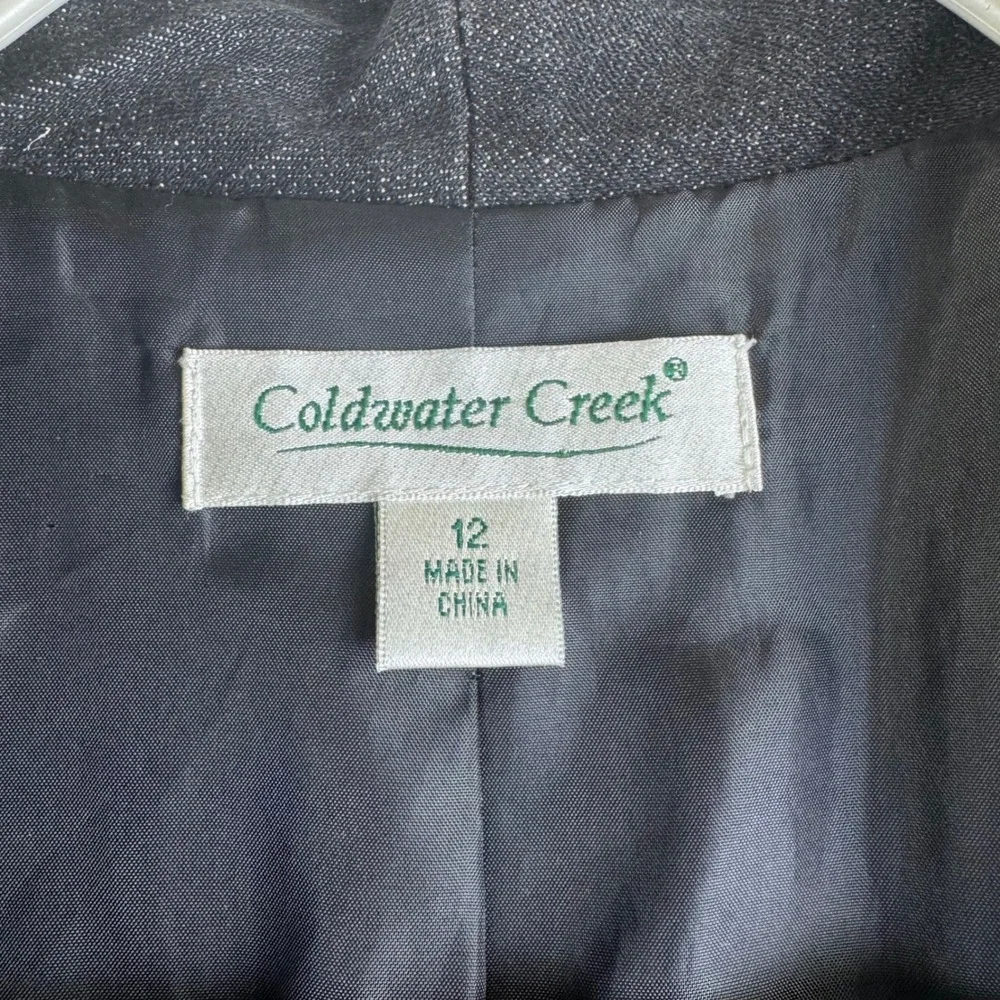 Coldwater Creek Beaded Boho Jacket Women's‎ 12 Black Open Blazer 90s Funky(1348) - Picture 2 of 13